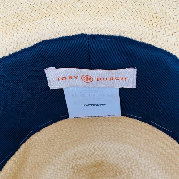 Tory Burch Tan Hat with Blue Embroidery - Picture 4 of 7